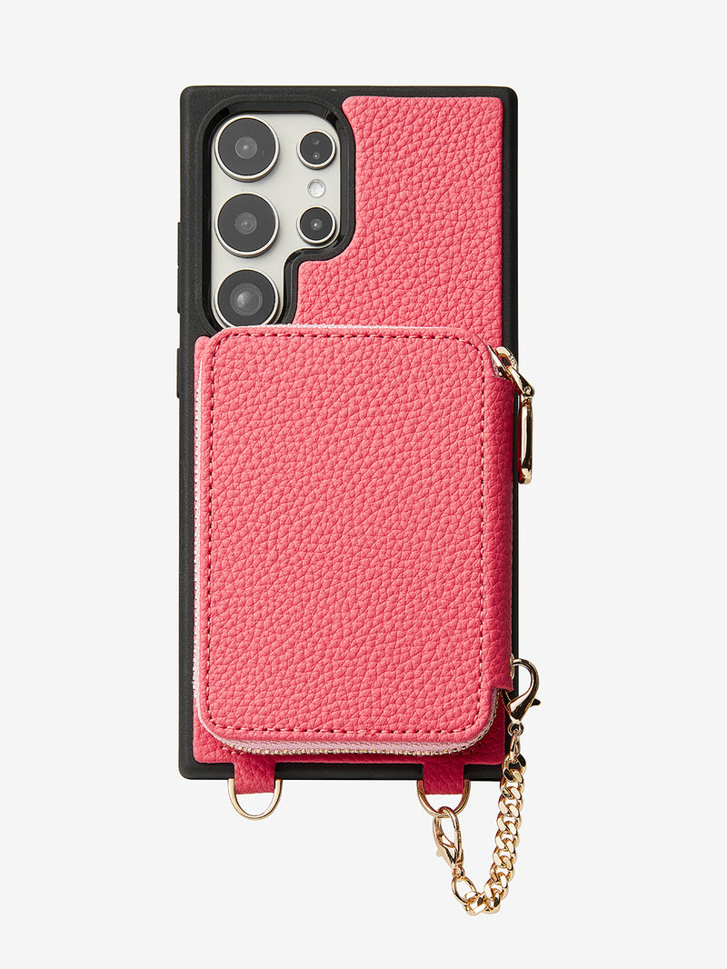 Unique Design Set- Samsung Galaxy Detachable Wireless Charging Phone Case AirPods Pouch Set-Mobile Phone Cases-DETACHABLE WALLET & PHONE POUCH-Beige-Samsung S24 Ultra-Custype