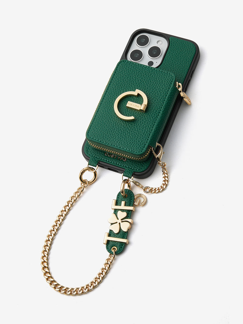 Green apple leather case magsafe compatible phone case iPhone 16 Pro 
