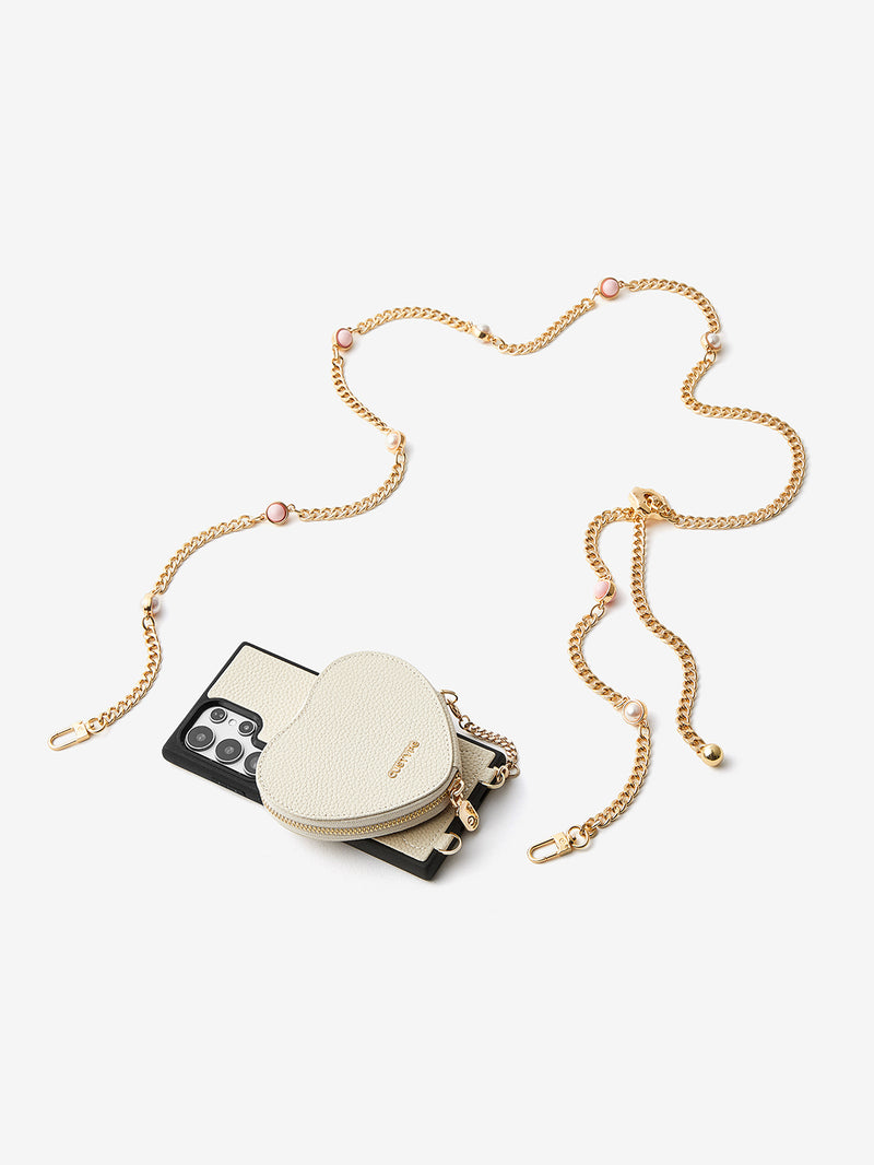 Heart Mate Kit- Samsung Galaxy Magnetic Wallet Case with Body Strap-Mobile Phone Cases-DETACHABLE WALLET & WIRELESS CHARGING-Green-Samsung S25 Ultra-Custype