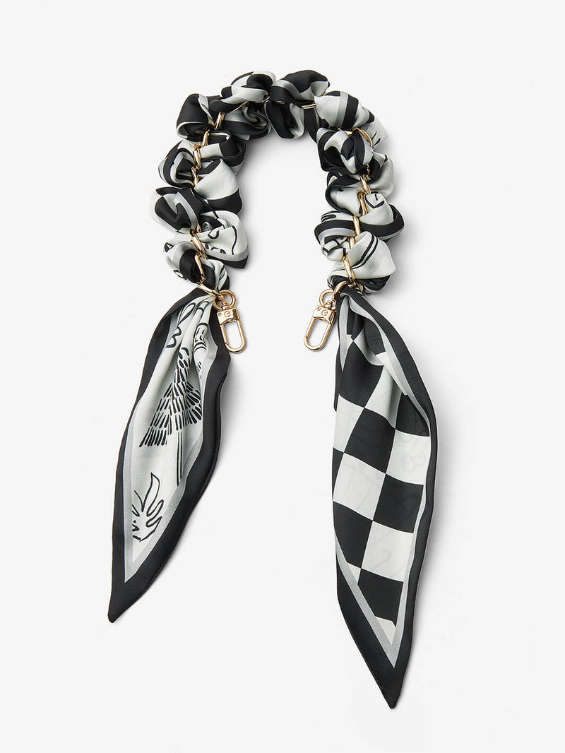 Silk Scarf Phone Case Wrist Strap-Mobile Phone Accessories-PHONE CASE ACCESSORIES-Beige-Flowers-Custype