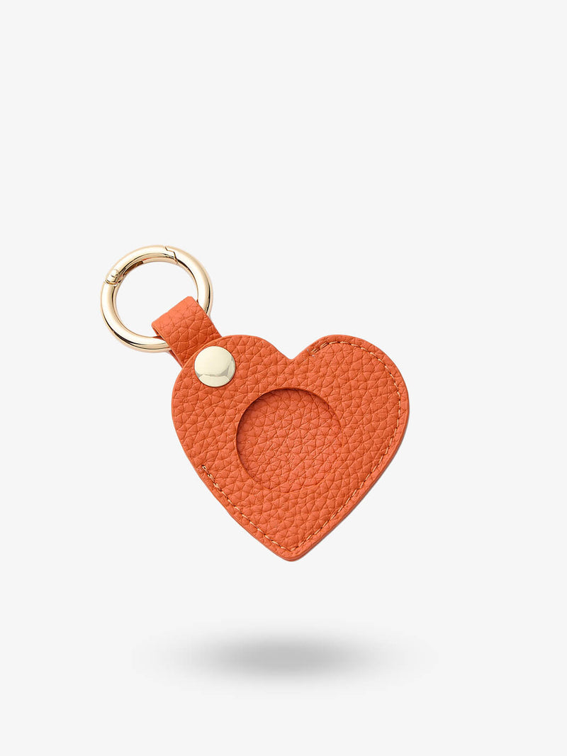 Heart AirTag Case-AirTag Case-Lychee Pattern Leather Mini Zip Pouch-Custype