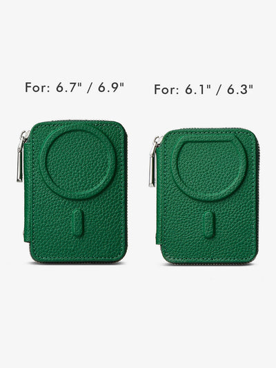 Silver Edge Kit- Phone Detachable Magnetic Wallet-Mobile Phone Accessories-ZIPPER & WALLET-Fit for 6.7″ / 6.9‘’-Green-Custype