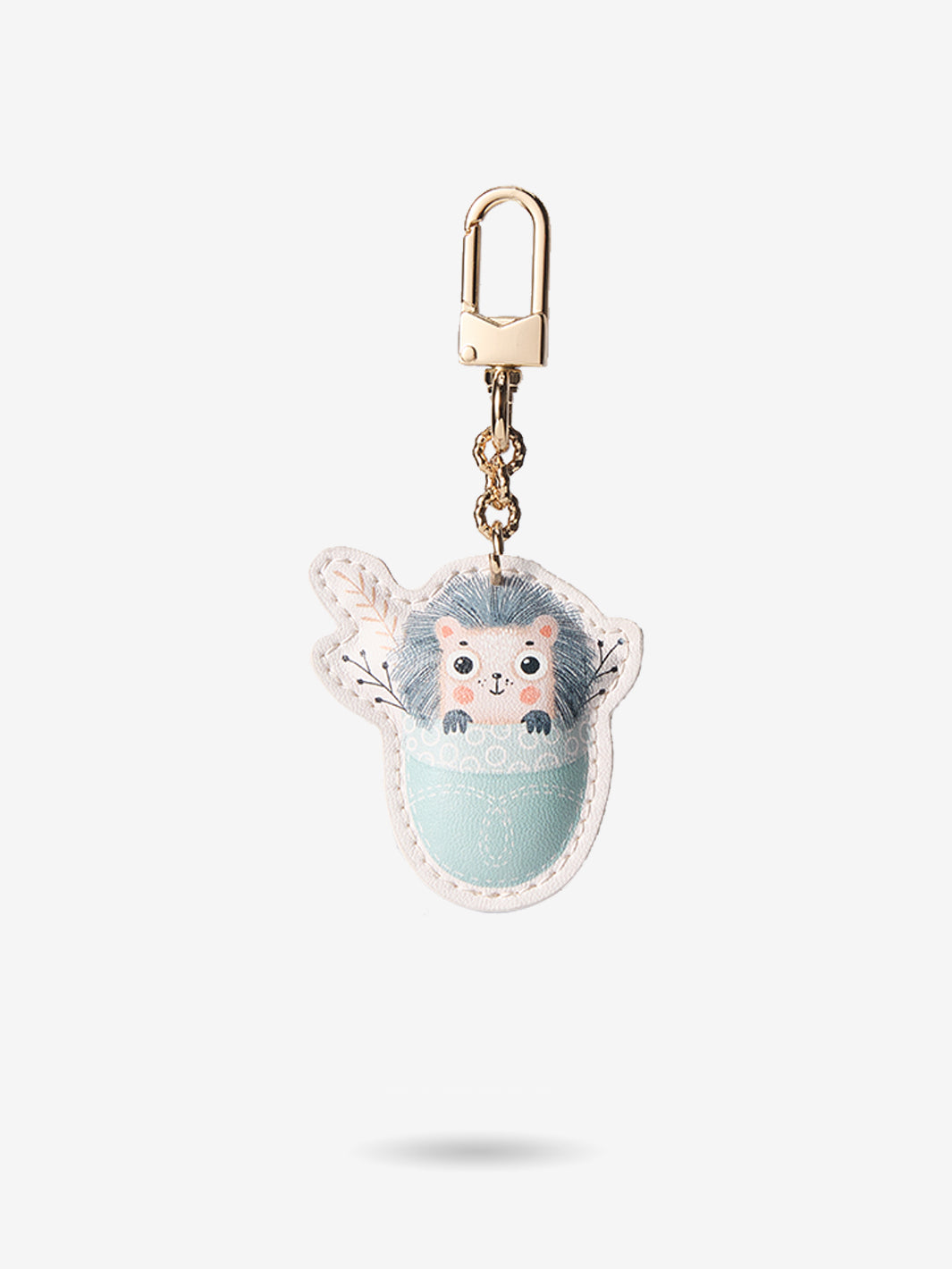 Elena Amo- Animal Theme Phone Charms-Mobile Phone Accessories-METAL HOOK & MICROFIBER LEATHER-Hedgehog-Custype