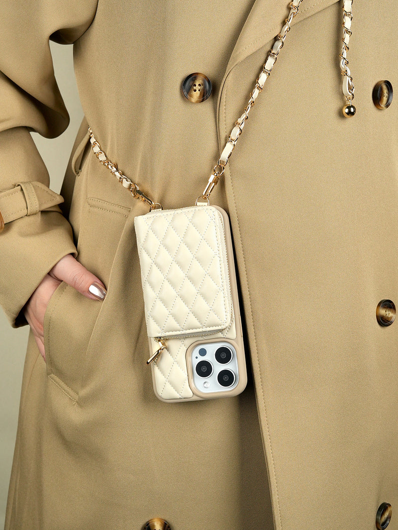 Custype LuxeCharm- Argyle Phone Case with Adjustable Chain Strap