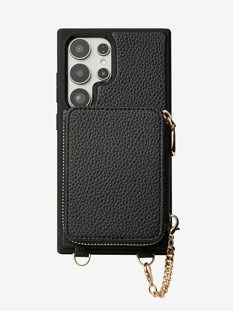 Unique Design Set- Samsung Galaxy Detachable Wireless Charging Phone Case AirPods Pouch Set-Mobile Phone Cases-DETACHABLE WALLET & PHONE POUCH-Beige-Samsung S24 Ultra-Custype