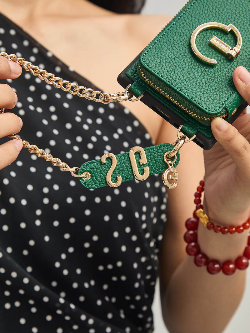 Personalised Style Kit- Samsung Phone Stand Wallet Phone Case for Wireless Charging-Mobile Phone Cases-WRISTBAND & PHONE POUCH-Green-Samsung S25 Ultra-Custype