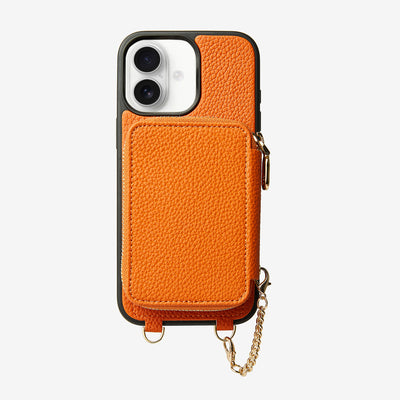 Unique Design Set- Wireless Charging Phone Case With Detachable Wallet-Mobile Phone Cases-DETACHABLE WALLET & WIRELESS CHARGING-Orange-iPhone 16 Plus-Custype