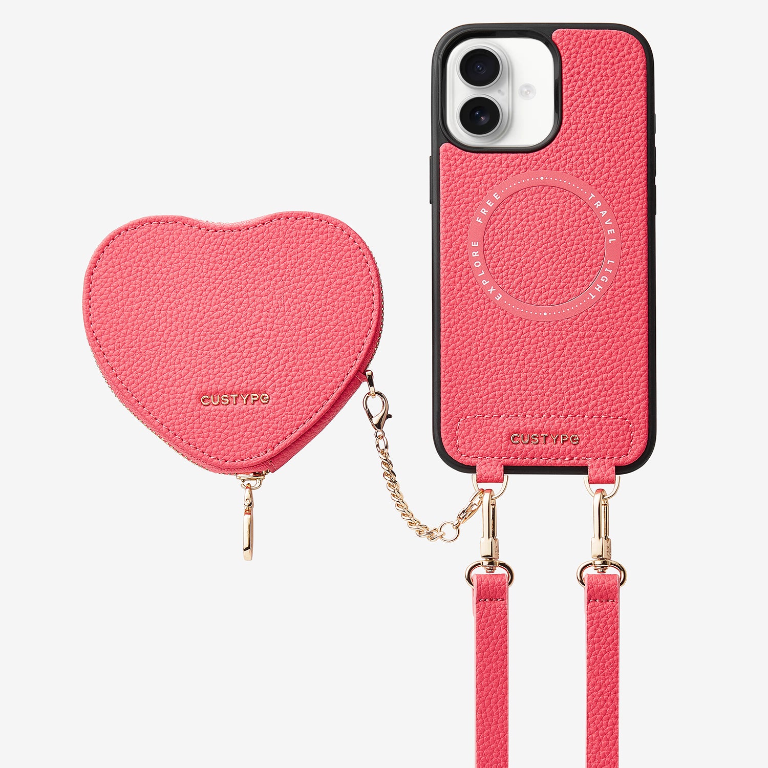 phone case set zipper heart pouch 
