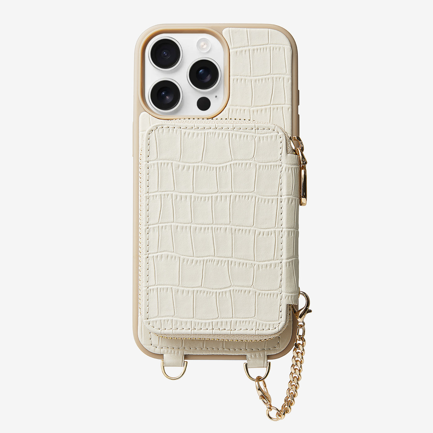 Crocodile Craft Set- Detachable Wireless Charging Wallet Phone Case-Mobile Phone Cases-DETACHABLE WALLET & WIRELESS CHARGING-White-iPhone 16 Pro Max-Custype