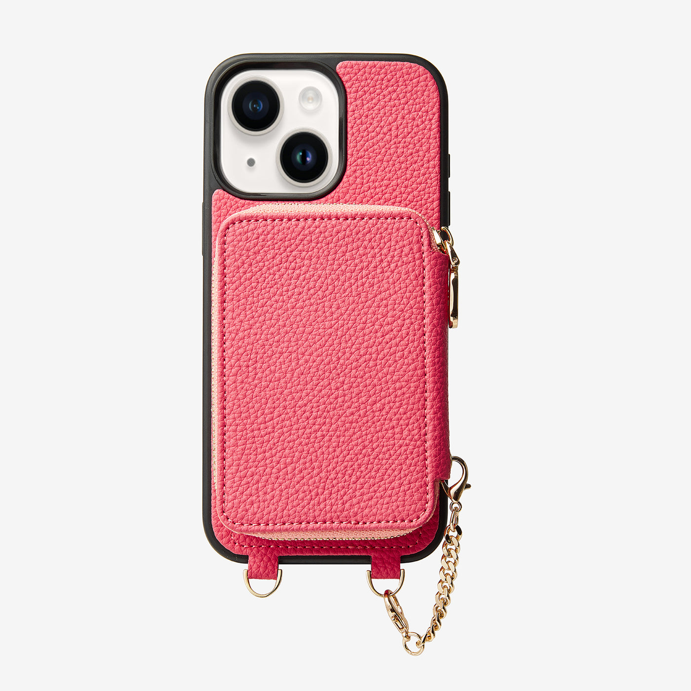 Unique Design Set- Wireless Charging Phone Case With Detachable Wallet-Mobile Phone Cases-DETACHABLE WALLET & WIRELESS CHARGING-Peach Pink-iPhone 15 Plus-Custype