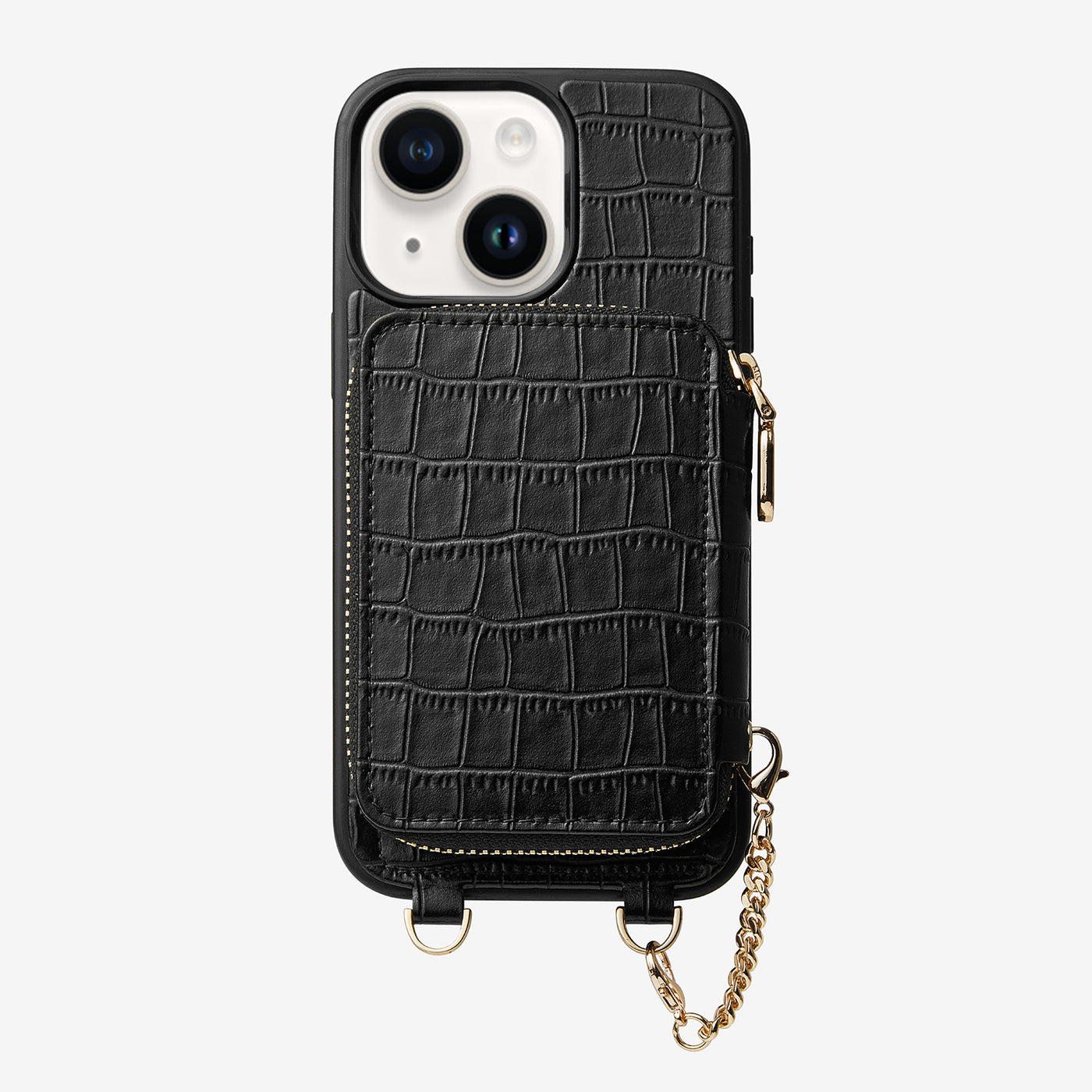 Crocodile Craft Set- Detachable Wireless Charging Wallet Phone Case-Mobile Phone Cases-DETACHABLE WALLET & WIRELESS CHARGING-Black-iPhone 15 Plus-Custype