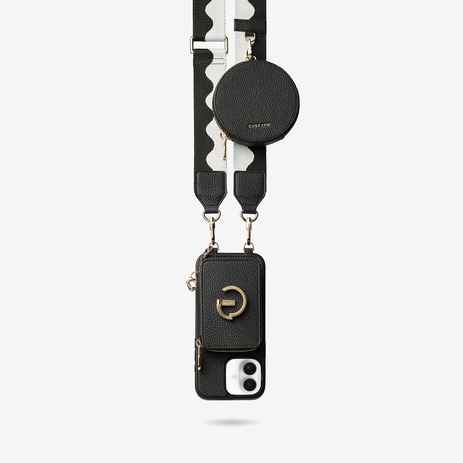 ★ほぼ新品★CUSTYPE iPhone16プロ専用ケース 3点セット Custype クロスボディ iPhone 16 Pro ケース ストラップとカード