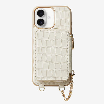 Crocodile Craft Set- Detachable Wireless Charging Wallet Phone Case-Mobile Phone Cases-DETACHABLE WALLET & WIRELESS CHARGING-White-iPhone 16 Plus-Custype