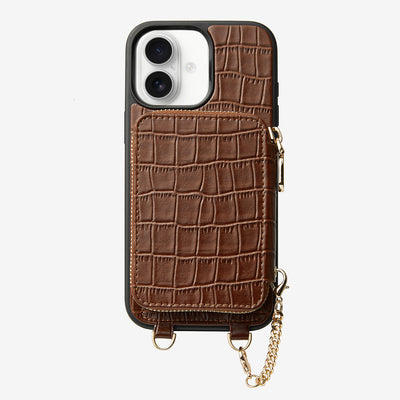 Crocodile Craft Set- Detachable Wireless Charging Wallet Phone Case-Mobile Phone Cases-DETACHABLE WALLET & WIRELESS CHARGING-Brown-iPhone 16 Plus-Custype