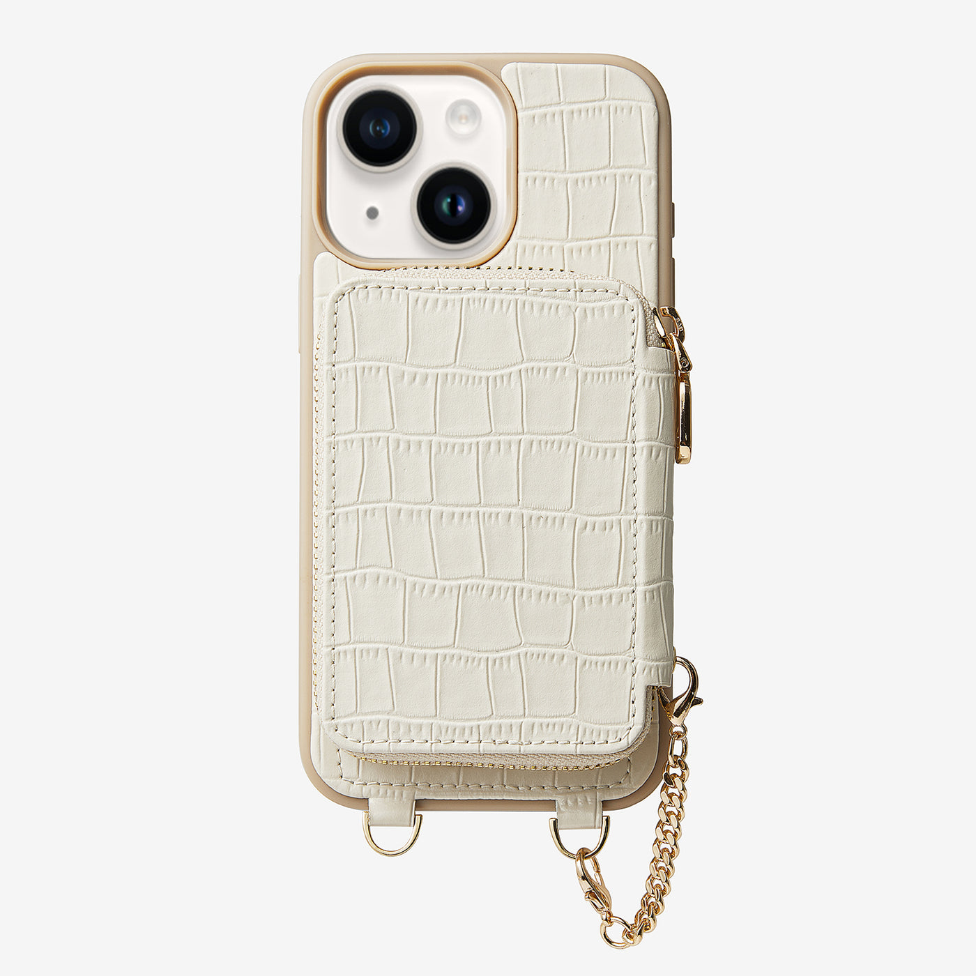 Crocodile Craft Set- Detachable Wireless Charging Wallet Phone Case-Mobile Phone Cases-DETACHABLE WALLET & WIRELESS CHARGING-White-iPhone 15 Plus-Custype