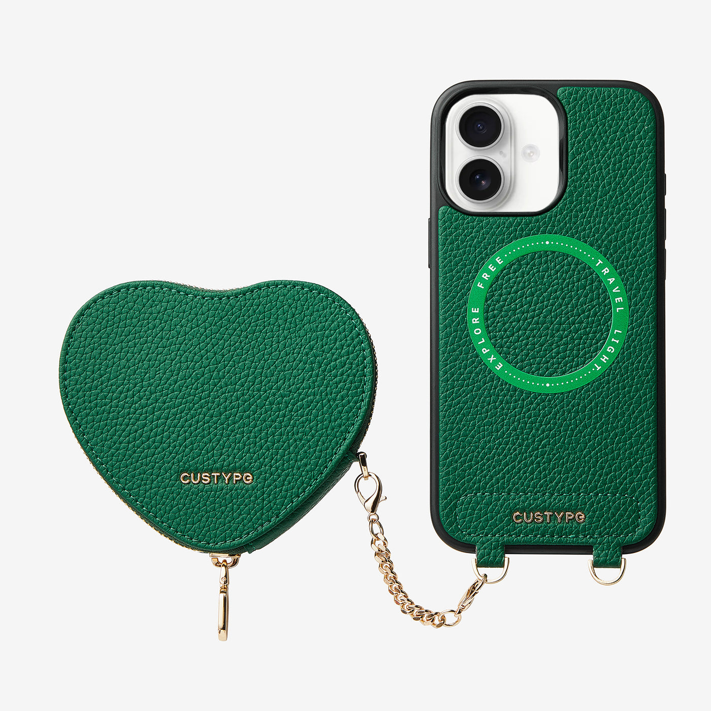 Heart Design Kit- Wireless Charging Phone Case With Detachable Pouch