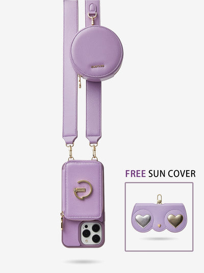 Purple Craft- Crossbody Phone Case Round Pouch Set