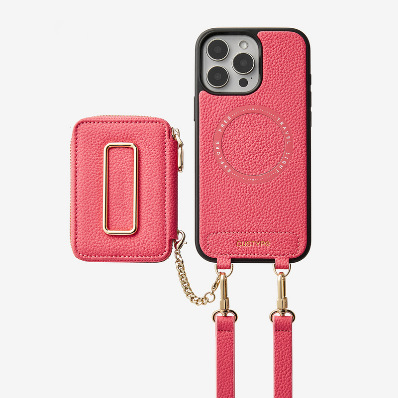 crossbody phone strap iphone case with magsafe pink
