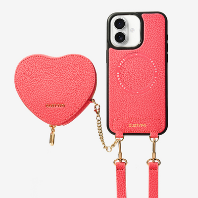 Original Design Set- Wireless Charging Crossbody Wallet Phone Case Heart Pouch Set-Mobile Phone Cases-Custype