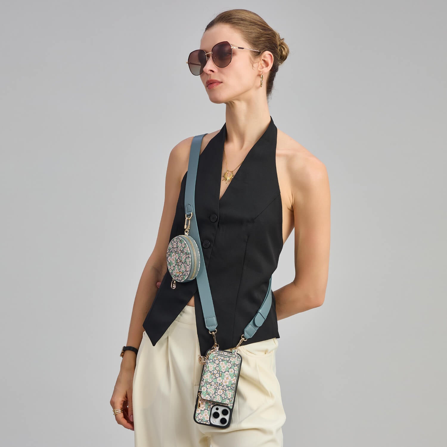 designer phone case with crossbody strap
