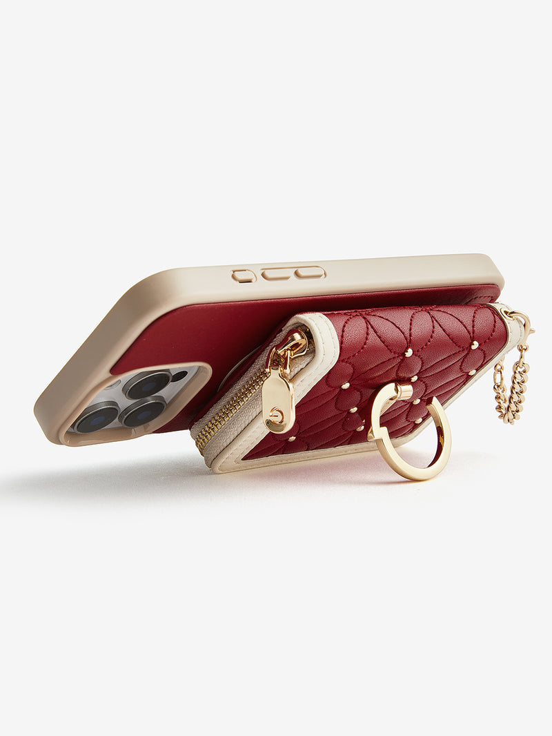 Embroidery Craft Set- Detachable Wireless Charging Crossbody Wallet Phone Case Round Pouch Set-Mobile Phone Cases-DETACHABLE WALLET & ROUND POUCH-Custype