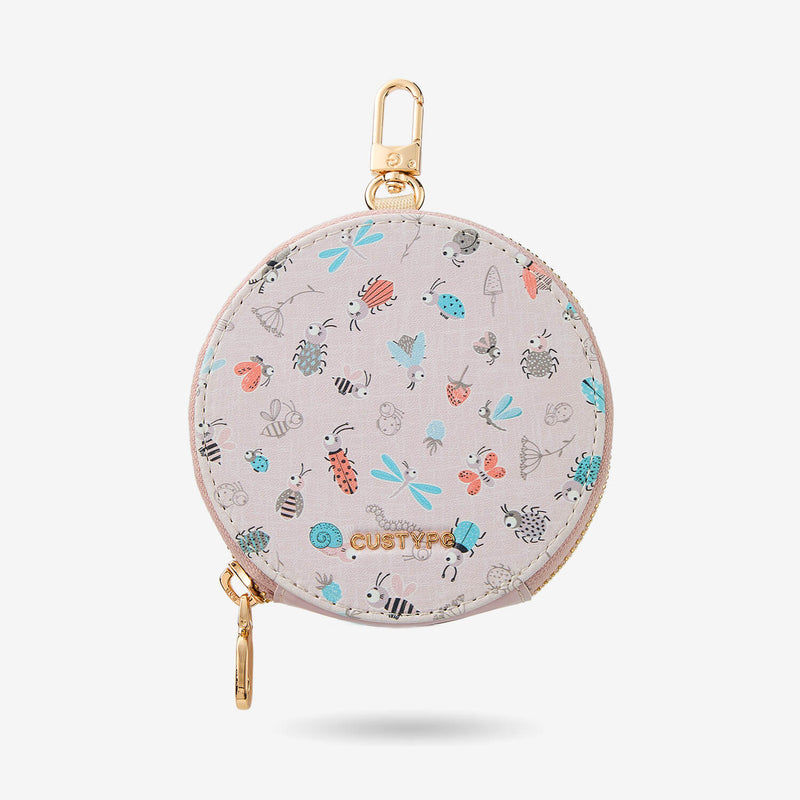 designer round leather coin pouch
