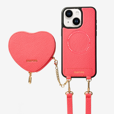 Original Design Set- Wireless Charging Crossbody Wallet Phone Case Heart Pouch Set-Mobile Phone Cases-Custype