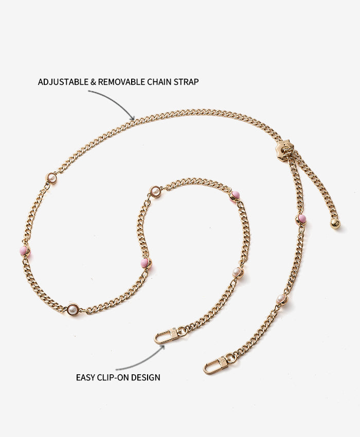 Adjustable Crossbody Pearl Chain Features