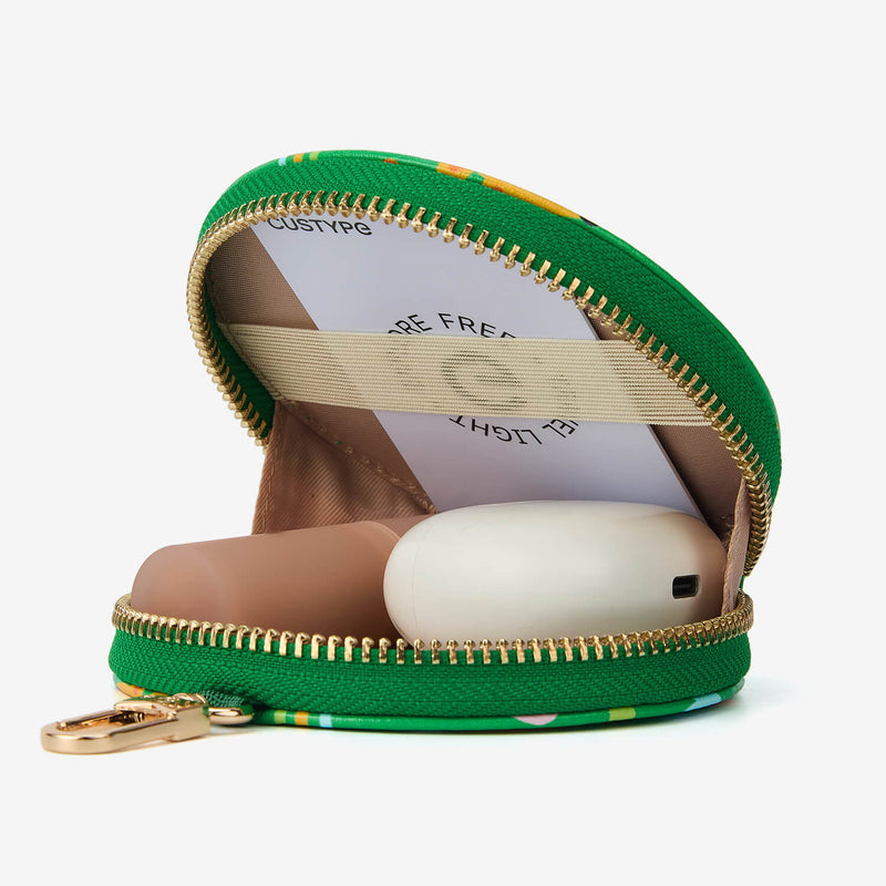 round leather coin pouch