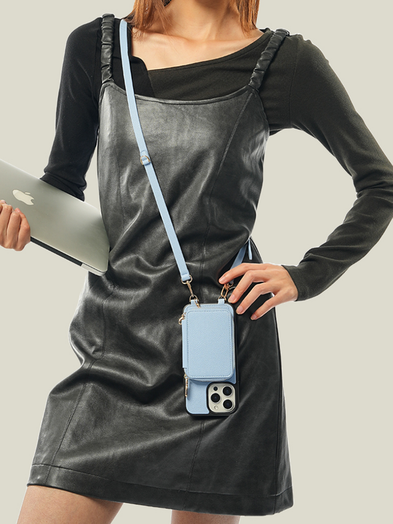 phone case with card holder and strap
