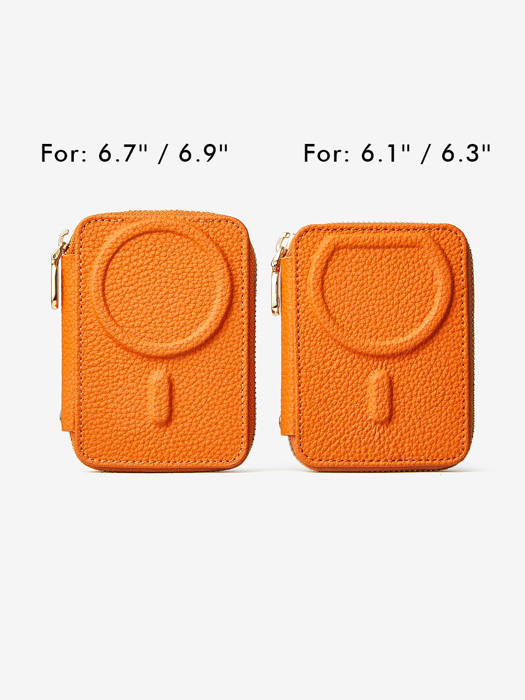 Unique Design Set- Phone Stand Detachable Zipper Wallet-Mobile Phone Accessories-ZIPPER & WALLET-Fit for 6.7″ / 6.9‘’-Orange-Custype