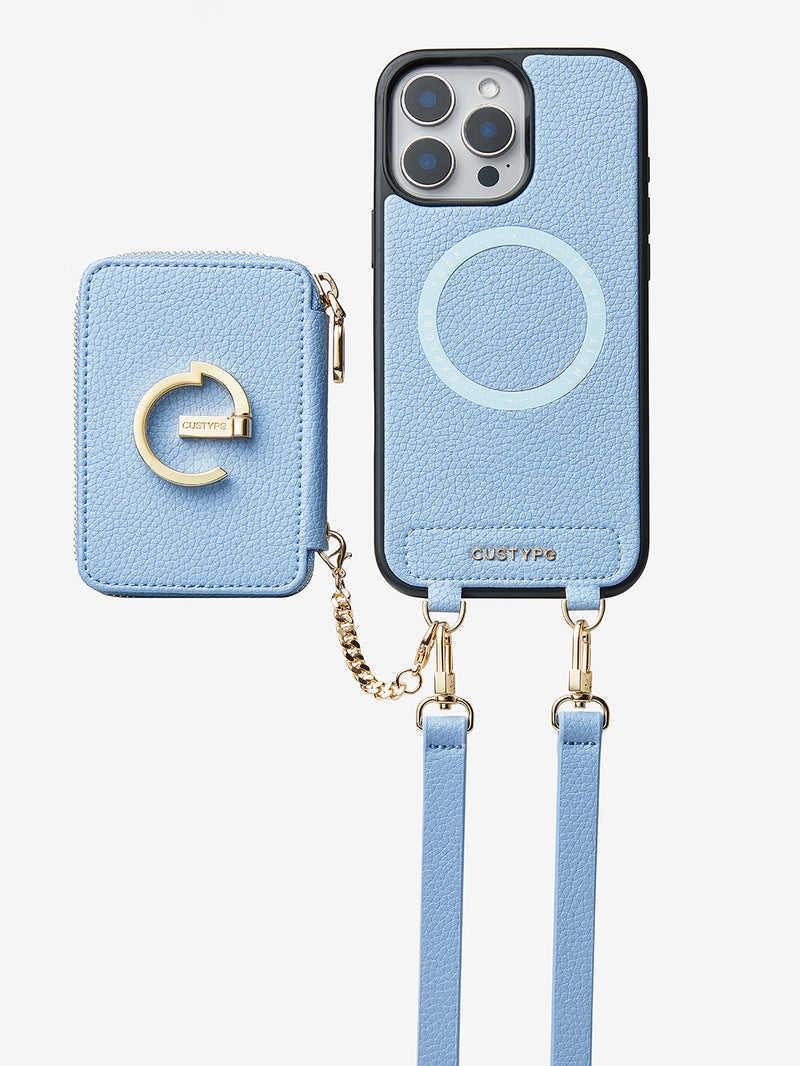 Blue travel phone case iPhone 15 plus