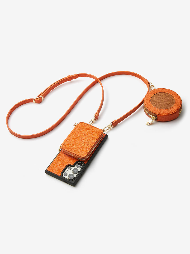 Unique Design Set- Samsung Galaxy Detachable Wireless Charging Crossbody Wallet Phone Case Round Pouch Set-Mobile Phone Cases-DETACHABLE WALLET & ROUND POUCH-Custype