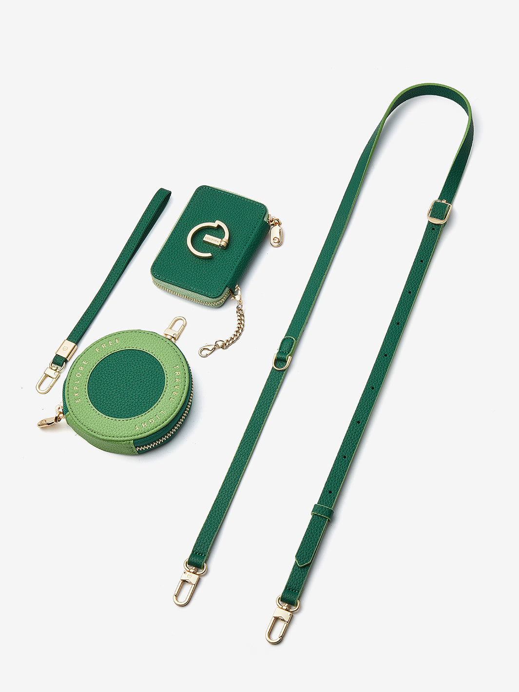 crossbody leather phone case green