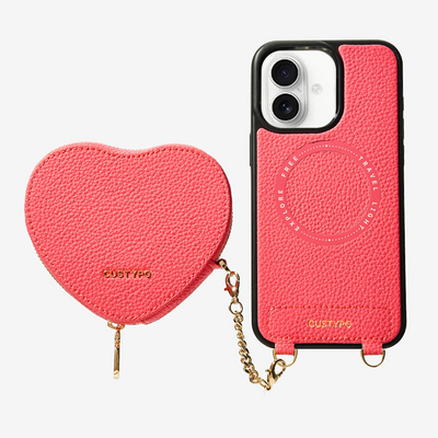 Original Design Set- Wireless Charging Phone Case With Detachable Heart Pouch-Mobile Phone Cases-Custype