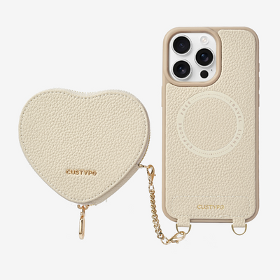 Original Design Set- Wireless Charging Phone Case With Detachable Heart Pouch-Mobile Phone Cases-Custype