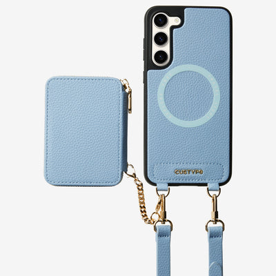 Unique Design Set- Samsung Galaxy Detachable Wireless Charging Crossbody Wallet Phone Case Set