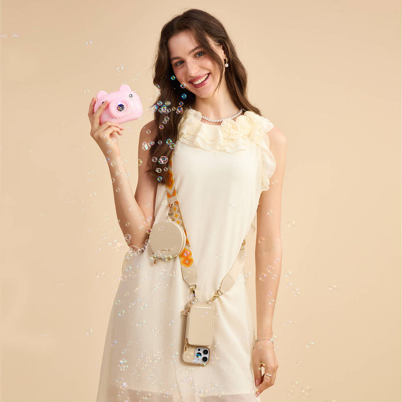 crossbody phone case with strap​ Beige

