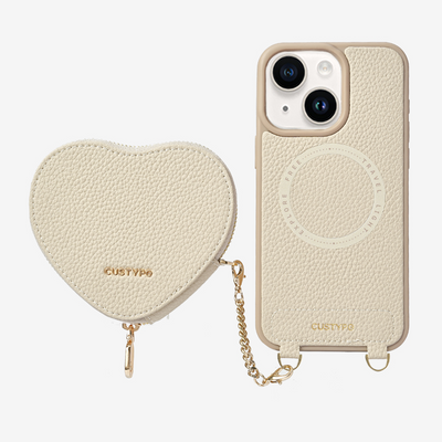 Original Design Set- Wireless Charging Phone Case With Detachable Heart Pouch-Mobile Phone Cases-Custype