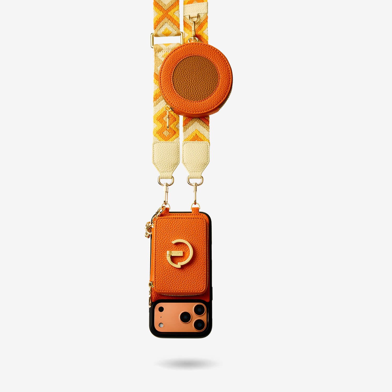 Original Design Set- iPhone Case with Magnetic Wallet & Webbing Strap-Mobile Phone Cases-DETACHABLE WALLET & ROUND POUCH