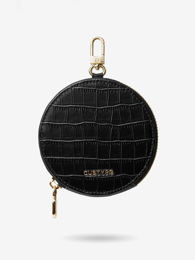 Crocodile Design Set- Classic Round Pouch-Mobile Phone Accessories-AIRPODS & LIPSTICK POUCH-Black-Custype