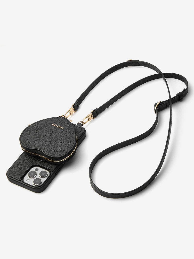 zipper heart pouch wireless charging case iPhone 16 Pro Max
