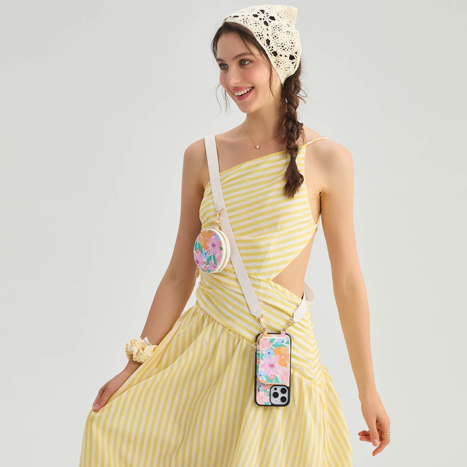 designer phone cover with wrist strap
