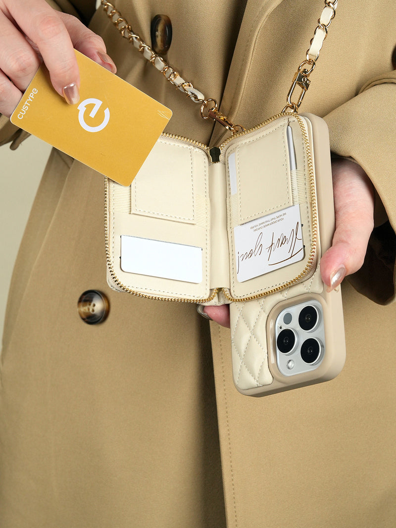 Custype LuxeCharm- Argyle Phone Case with Adjustable Chain Strap