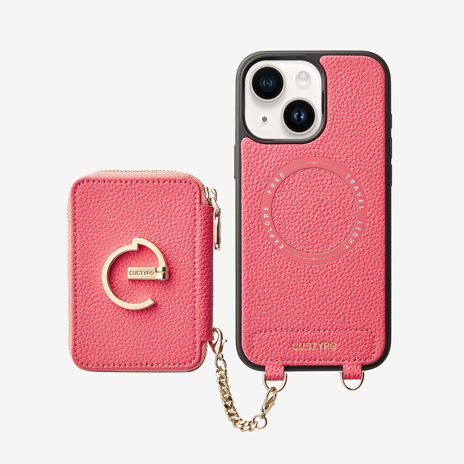 phone and wallet peach pink