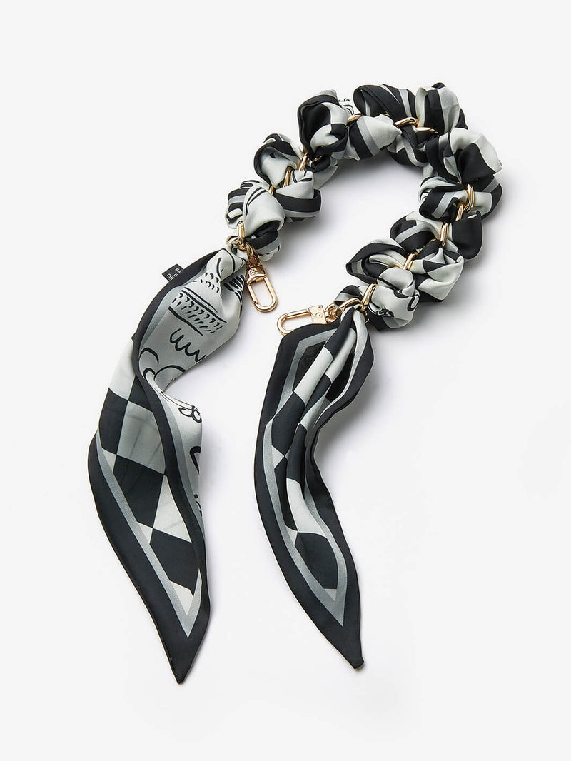 Silk Scarf Phone Case Wrist Strap-Mobile Phone Accessories-PHONE CASE ACCESSORIES-Beige-Flowers-Custype