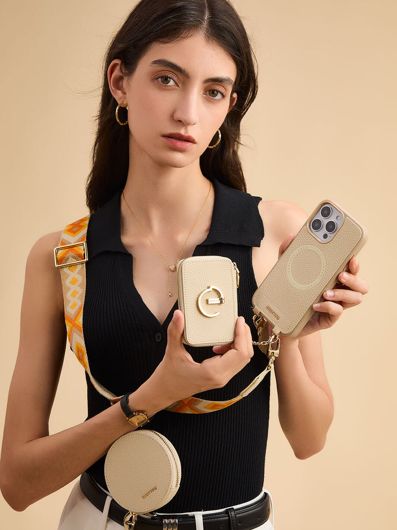 Beige magsafe charging case 