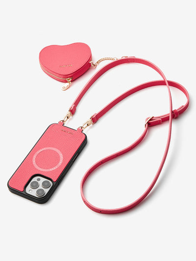 Heart Design Kit- Wireless Charging Crossbody Wallet Phone Case Pouch Set