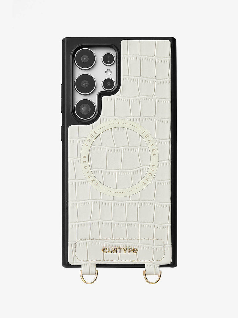 Crocodile Design Set- Samsung Galaxy Protective Magnetic Case-Mobile Phone Cases-PHONE CASE & WIRELESS CHARGING-Brown-Samsung S25 Ultra-Custype