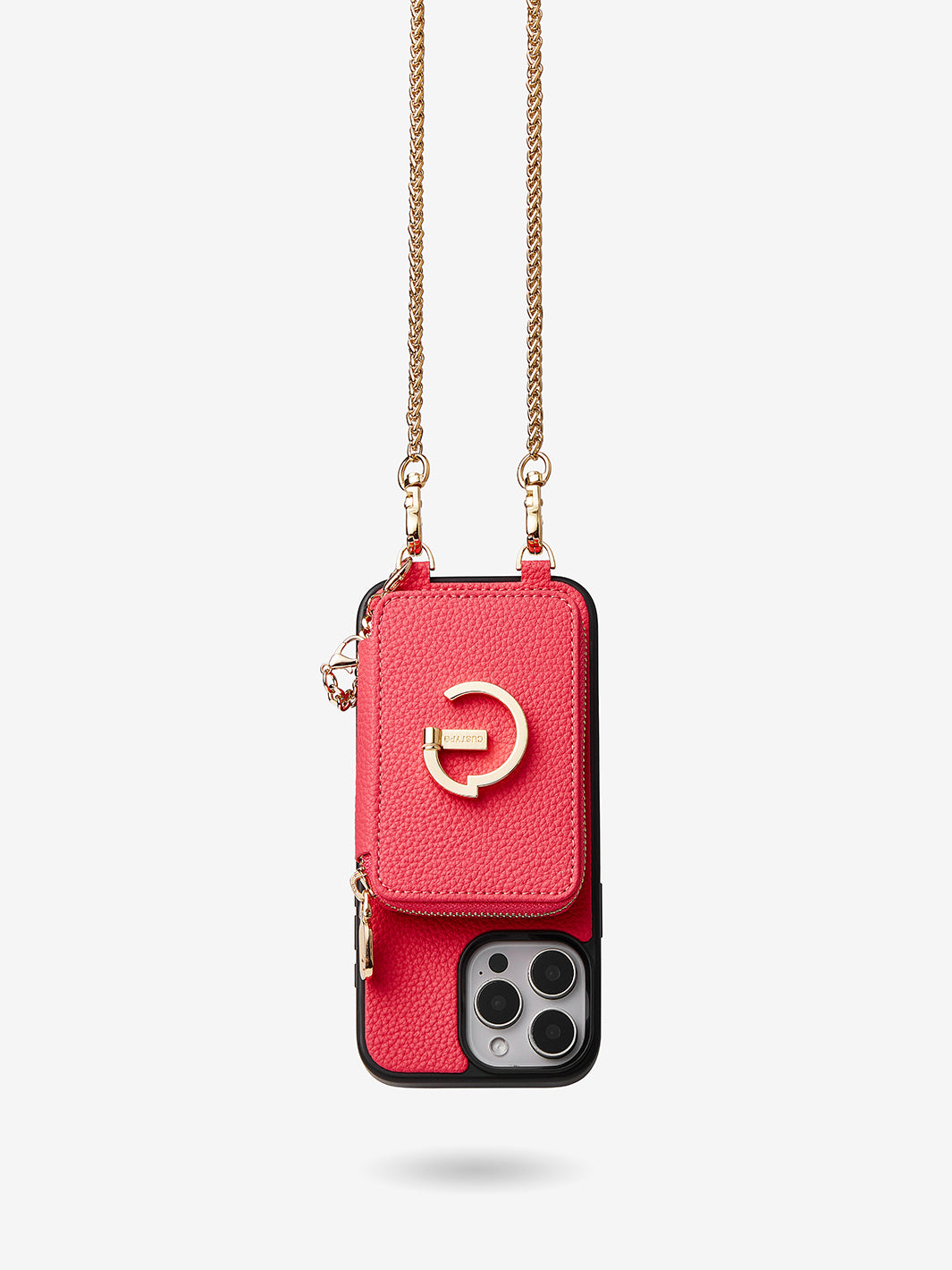 Slim Metal Chain- Magnetic Crossbody Phone Case with Card Holder-Mobile Phone Cases-DETACHABLE WALLET & PHONE POUCH-Peach Pink-iPhone 16 Pro Max-Custype